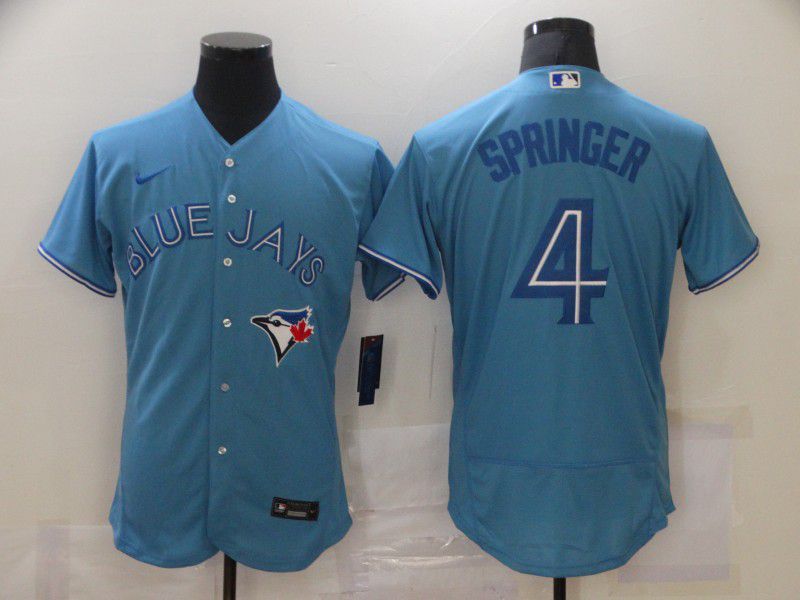 Men Toronto Blue Jays #4 Springer Light blue Nike Elite MLB Jerseys